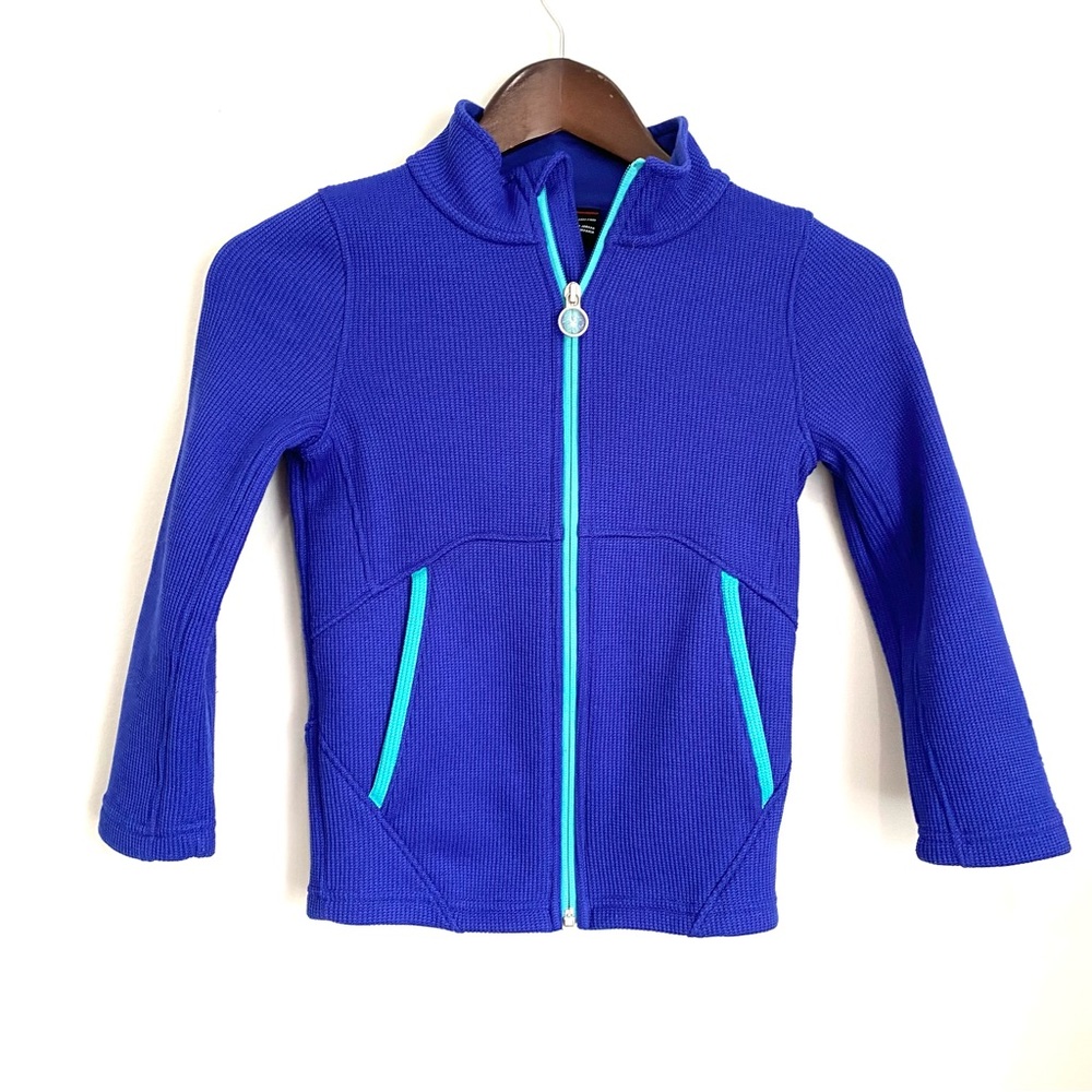 SPYDER Girls Small 7/8 Purple Blue Teal Endure Stryke Knit Full Zip Jacket T10